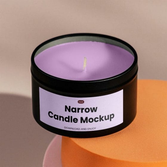 Free Narrow Candle Mockup PSD