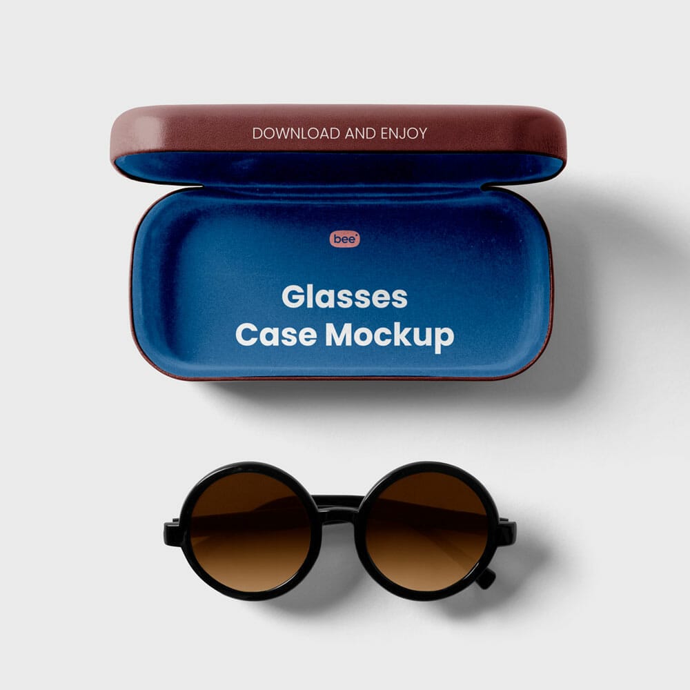 Free Open Glasses Case Mockup PSD