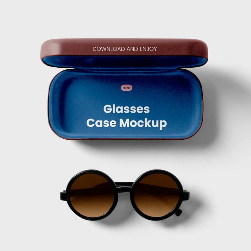 Free Open Glasses Case Mockup PSD
