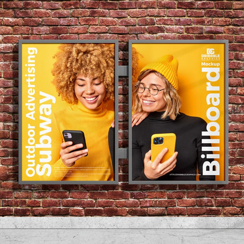 Free Outdoor Advertising Subway Billboard Mockup