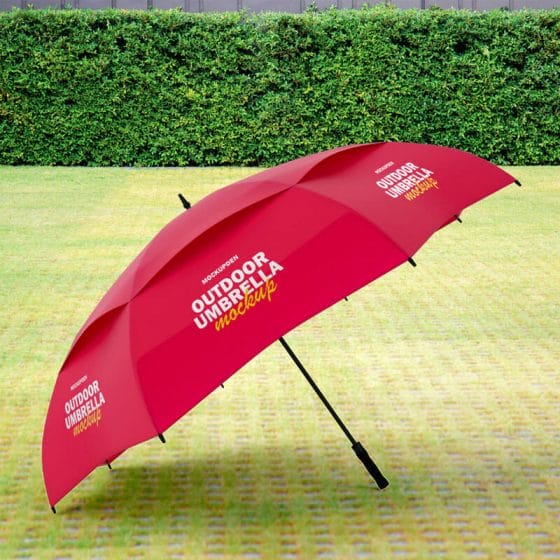 Free Outdoor Umbrella Mockup PSD Template