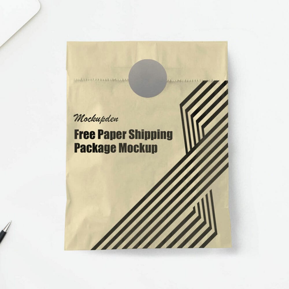 Free Paper Shipping Package Mockup PSD Template
