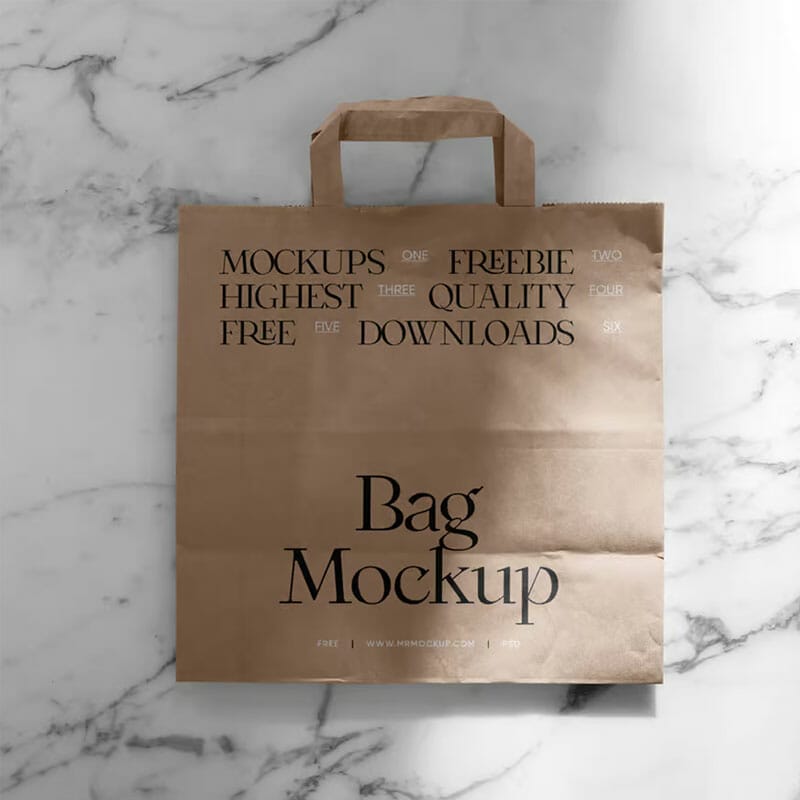 Free Paper Shopping Bag PSD Mockup PSD
