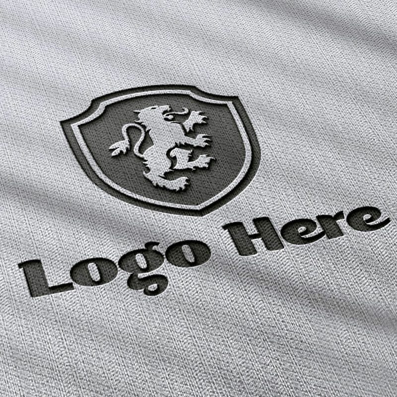 Free Photo Realistic Laser Cut Cotton Logo Mockup With Gray Background PSD