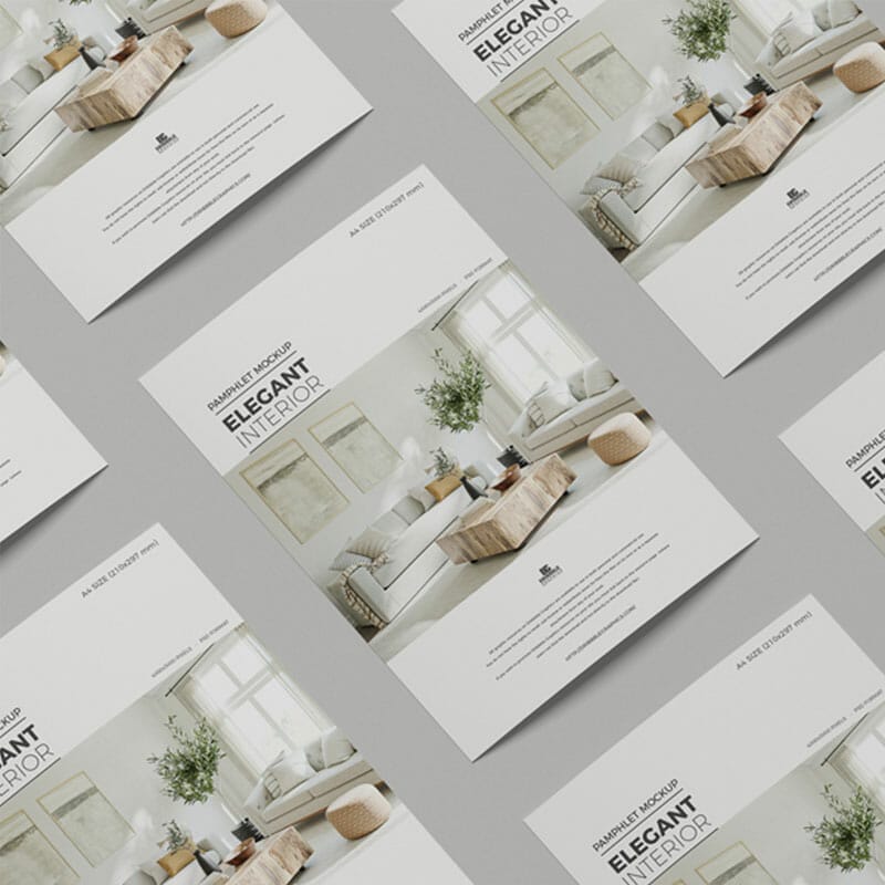 Free Premium Branding A4 Pamphlet Mockup