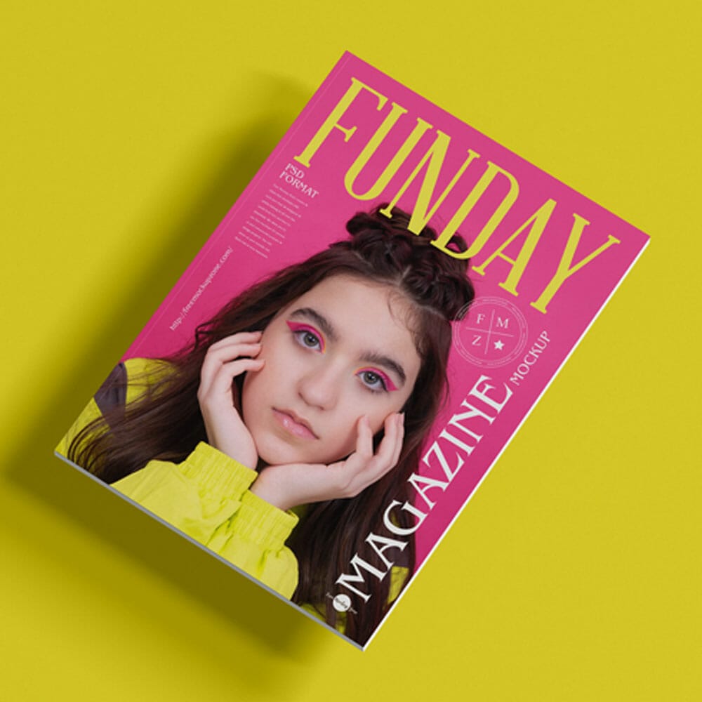 Free Premium Cover Branding Magazine Mockup PSD