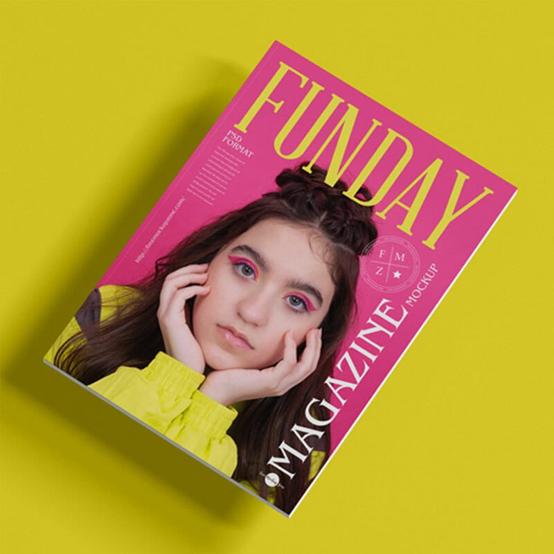 Free Premium Cover Branding Magazine Mockup PSD