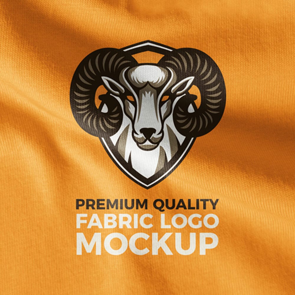 Free Premium Fabric Logo Mockup PSD