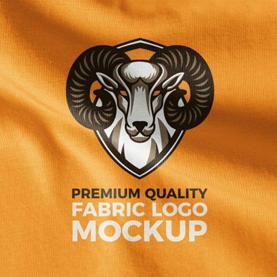 Free Premium Fabric Logo Mockup PSD
