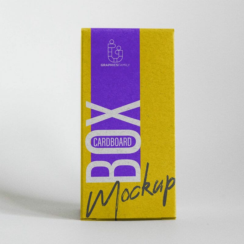 Free Rectangle Cardboard Box Design Mockup PSD