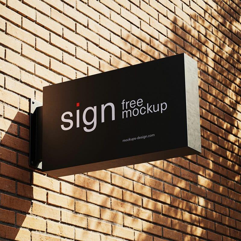 Free Rectangle Street Sign Mockup PSD