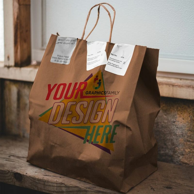 Free Restaurant Delivery Eco Bag Design Mockup PSD