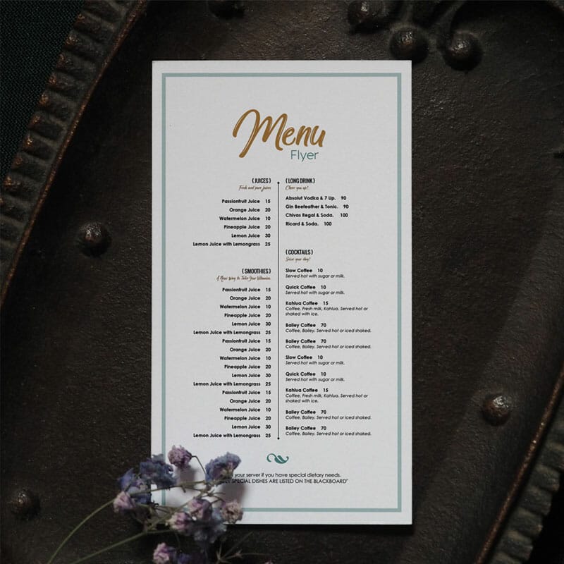 Free Restaurant Menu Mockup PSD