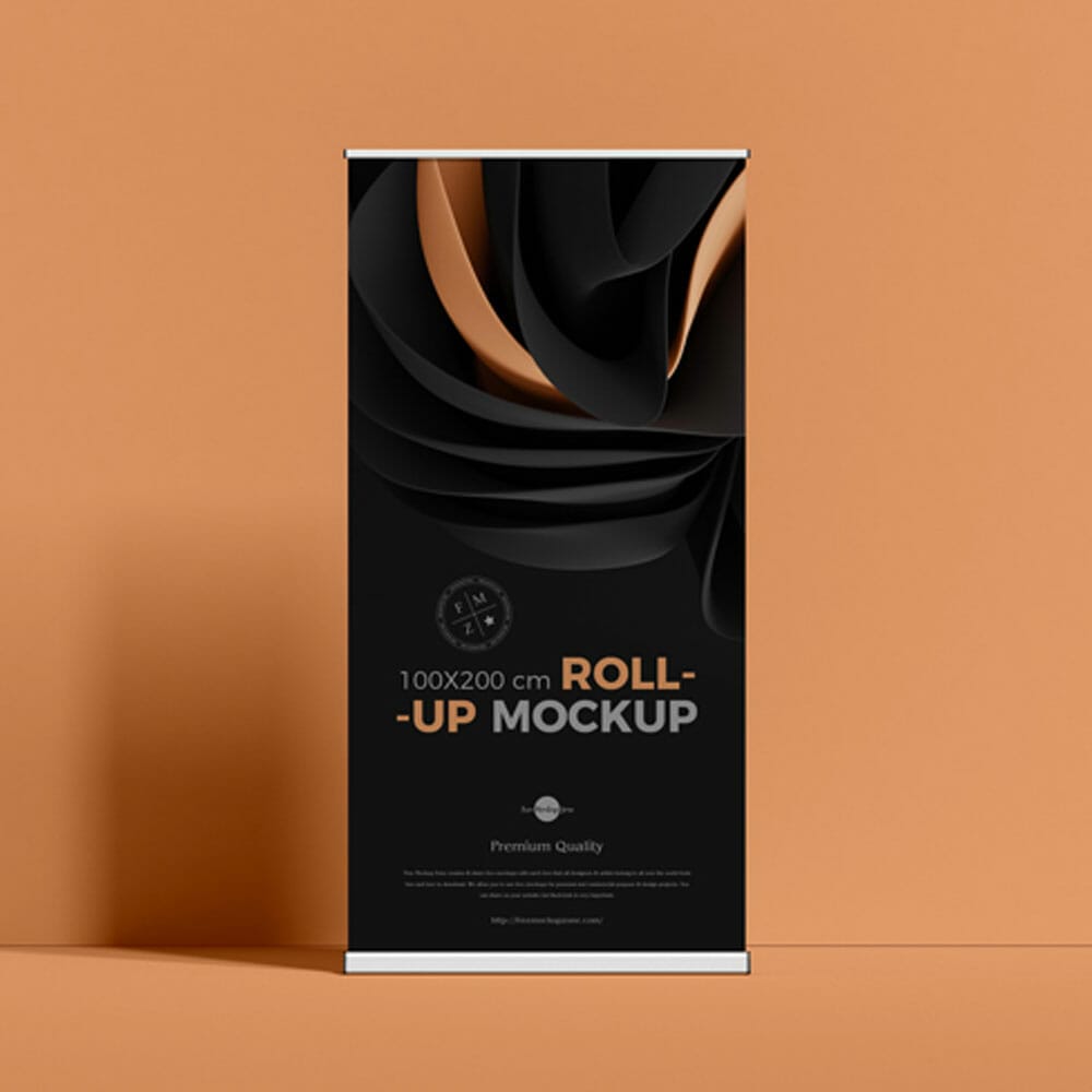 Free 100×200 cm Roll Up Mockup