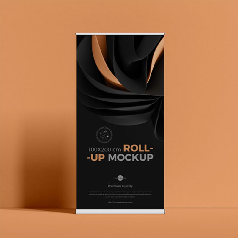 Free 100×200 cm Roll Up Mockup