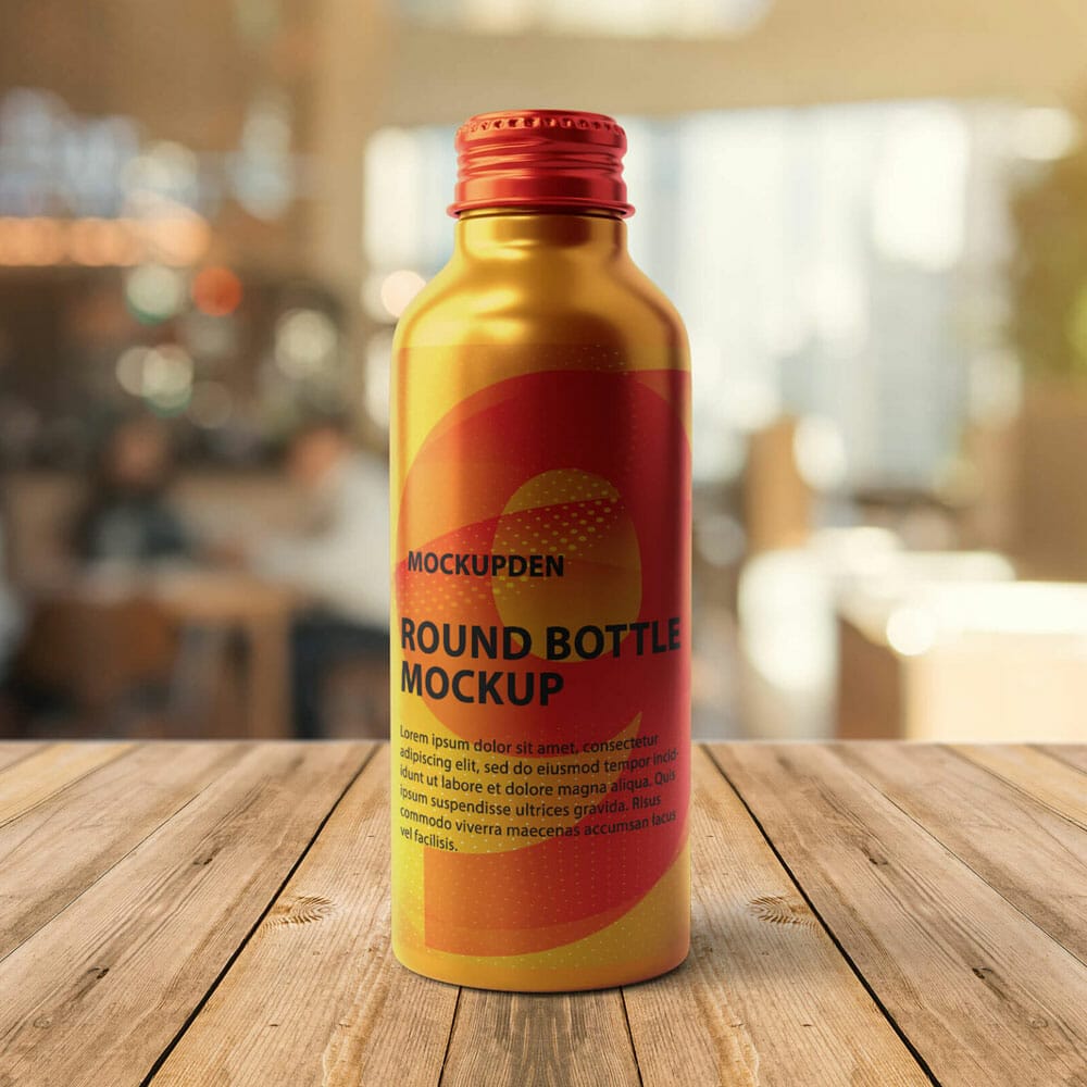 Free Round Bottle Mockup PSD Template