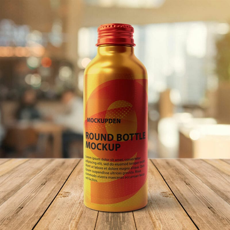 Free Round Bottle Mockup PSD Template