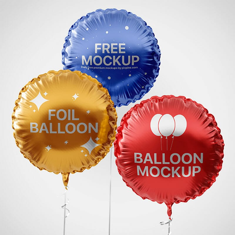 Free Round Foil Balloon Mockup PSD