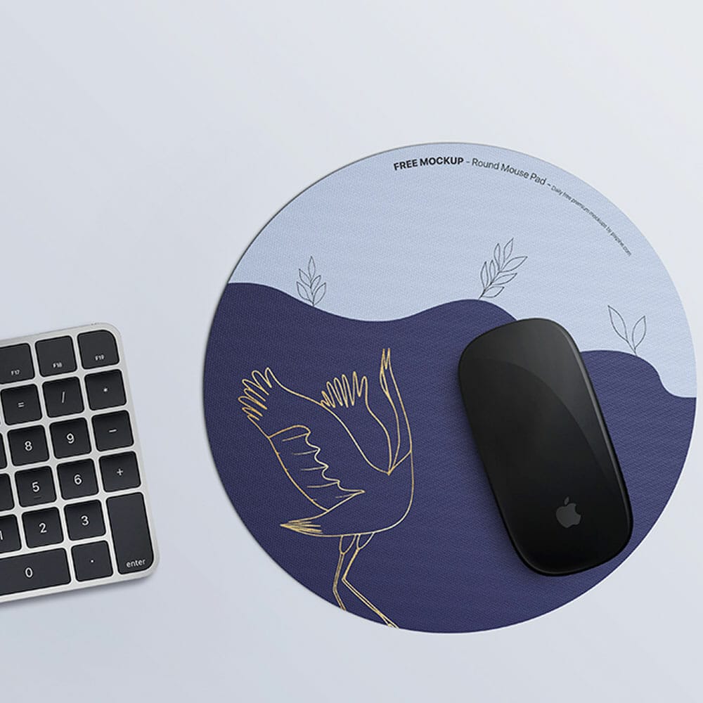 Free Round Mouse Pad Mockup PSD
