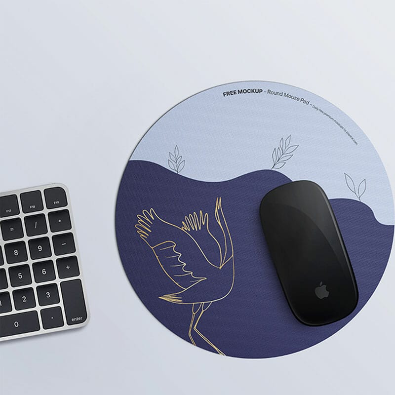 Free Round Mouse Pad Mockup PSD
