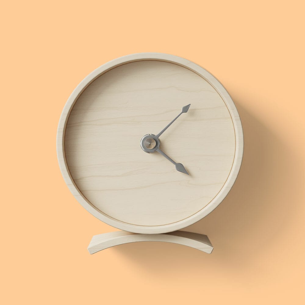 Free Round Table Clock Mockup Top View PSD