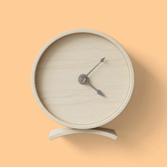 Free Round Table Clock Mockup Top View PSD