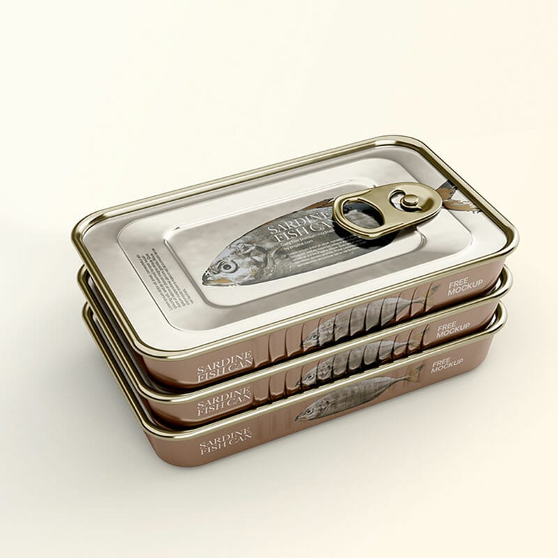 Free Sardine Fish Can Mockup PSD