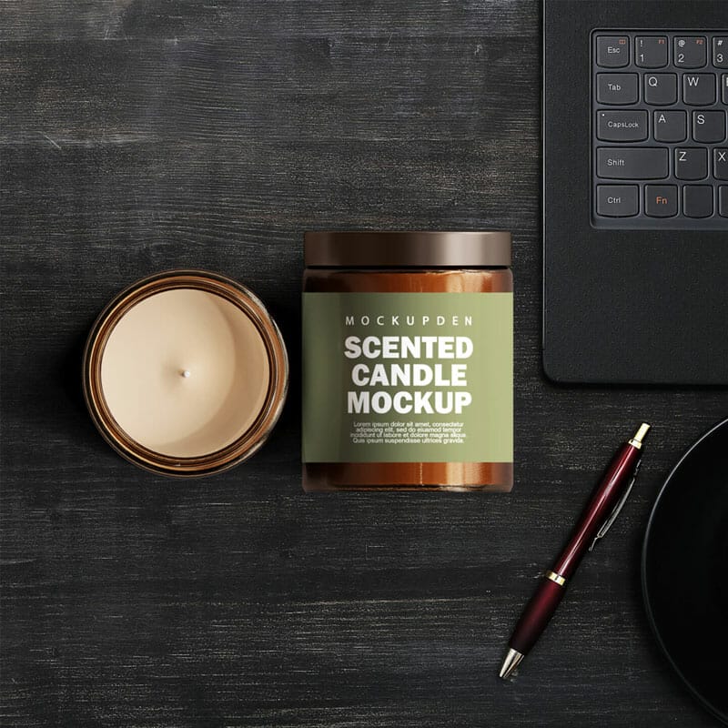 Free Scented Candle Mockup PSD Template