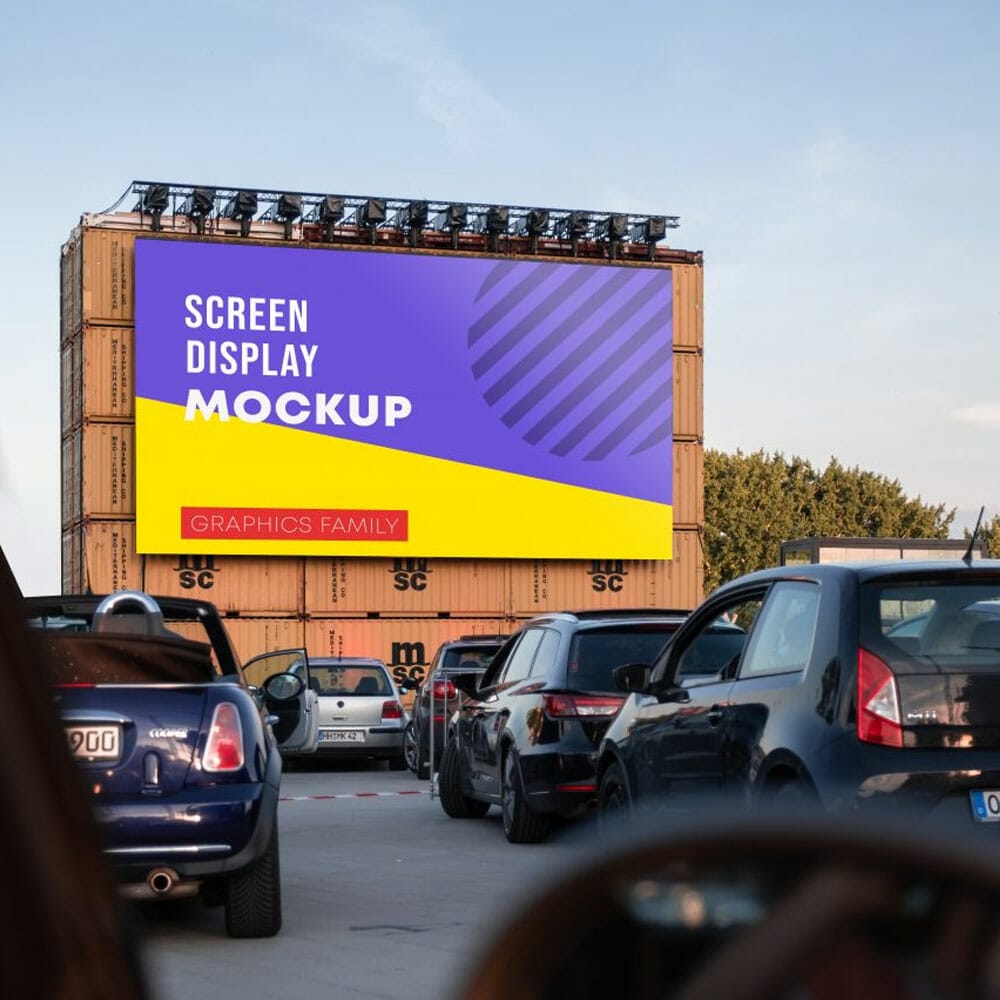 Free Screen Display Design Mockup PSD