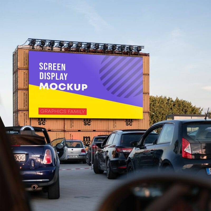 Free Screen Display Design Mockup PSD