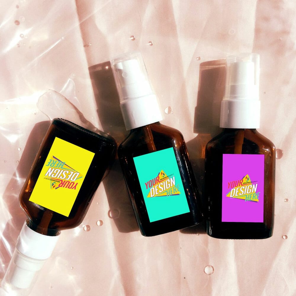 Free Serum Bottles Design Mockup PSD