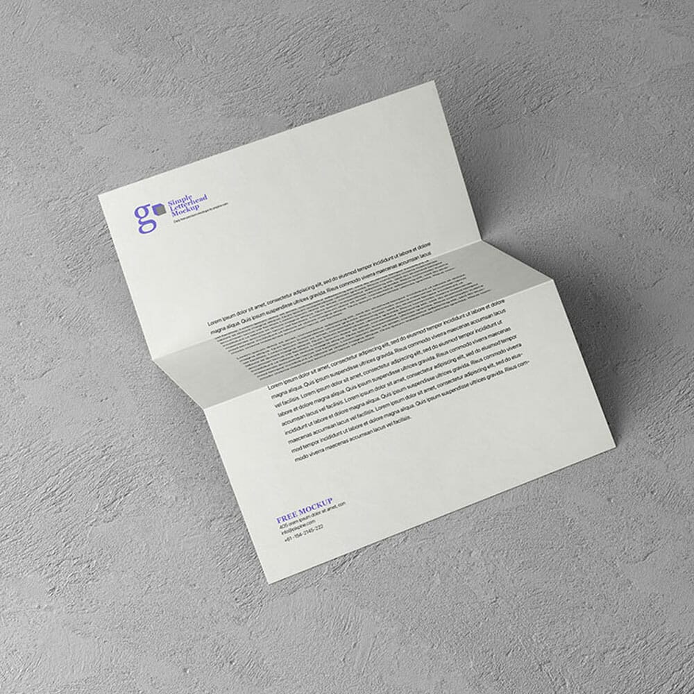 Free Simple A4 Letterhead Mockup PSD