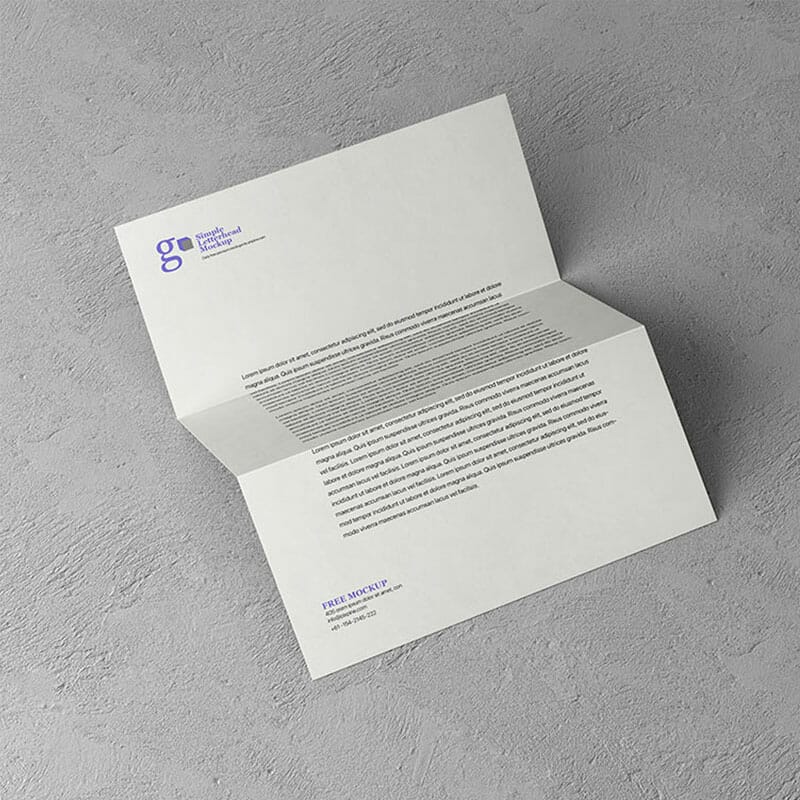 Free Simple A4 Letterhead Mockup PSD