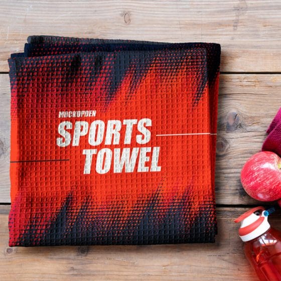 Free Sports Towel Mockup PSD Template