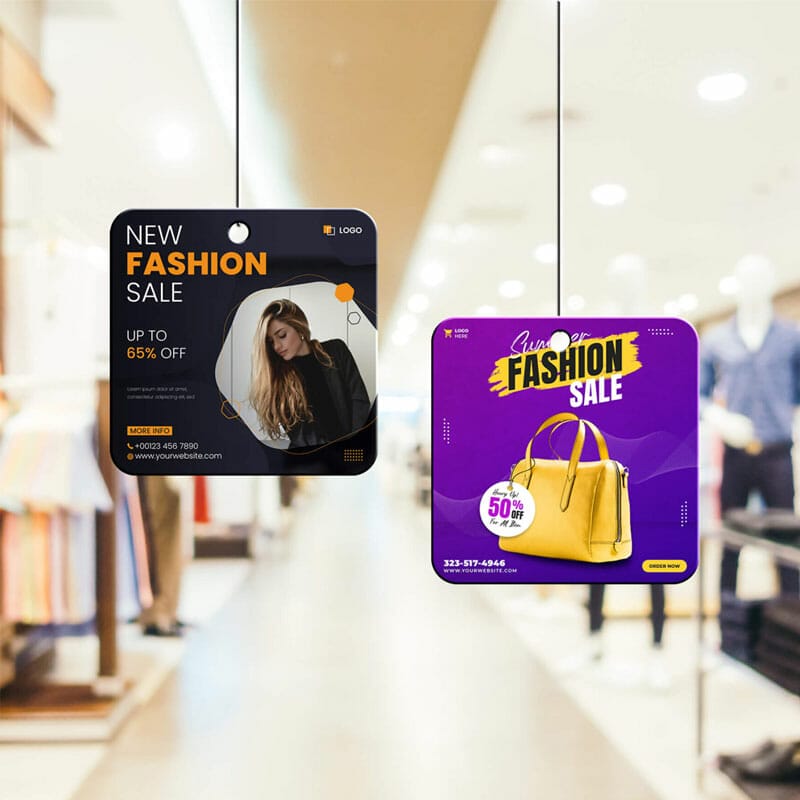 Free Square Dangler Mockup PSD Template