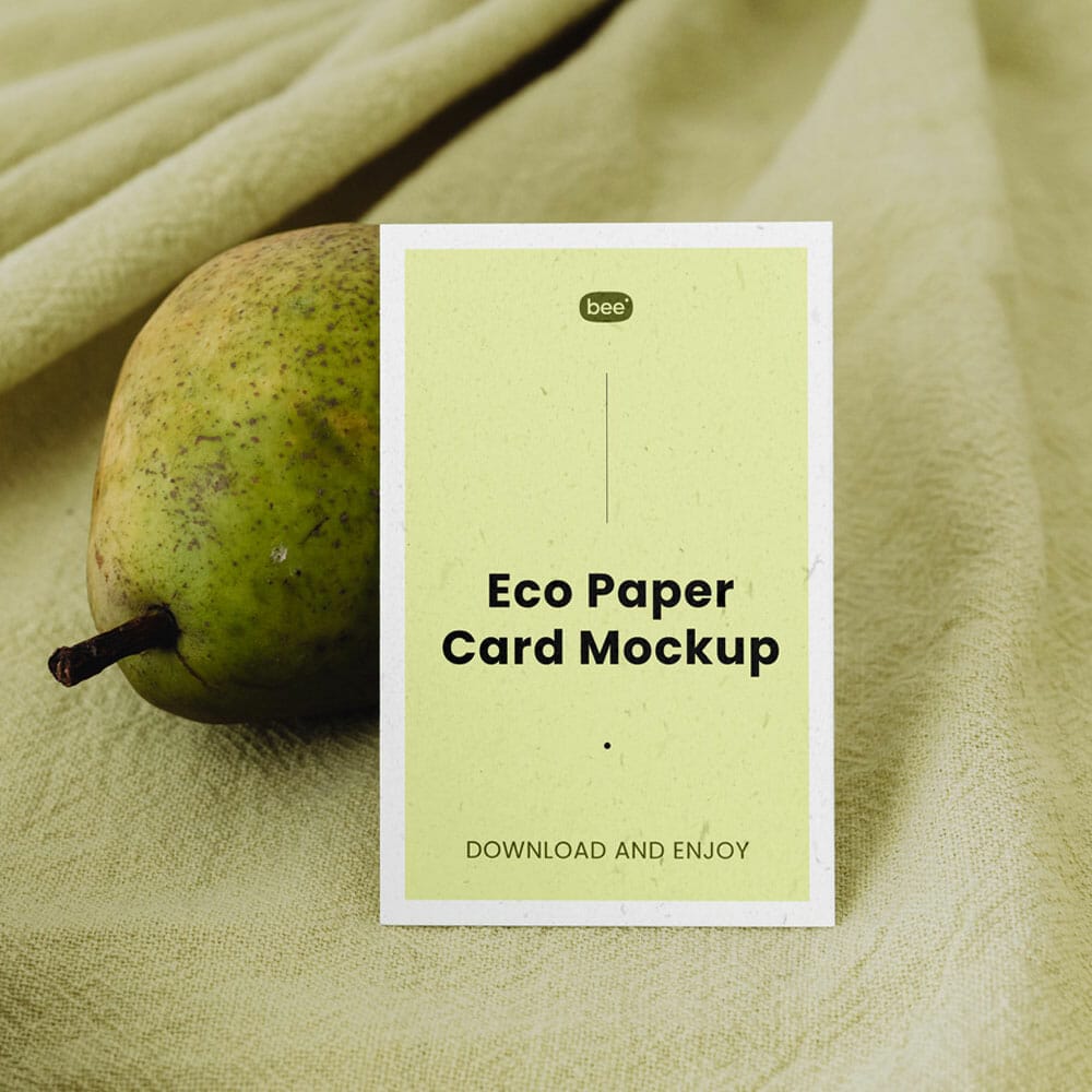 Free Standing Vertical Card Mockup PSD