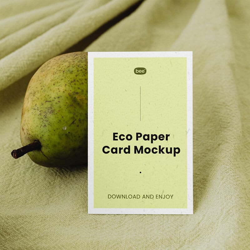 Free Standing Vertical Card Mockup PSD