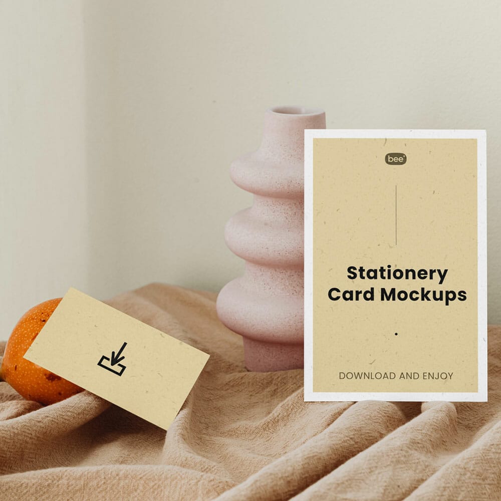 Free Stationery Paper Card Mockups PSD