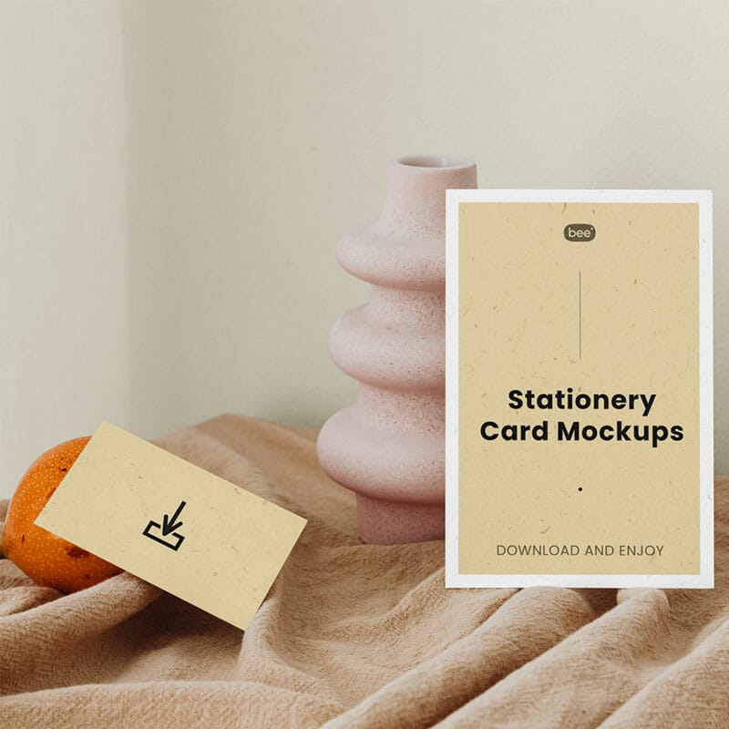 Free Stationery Paper Card Mockups PSD