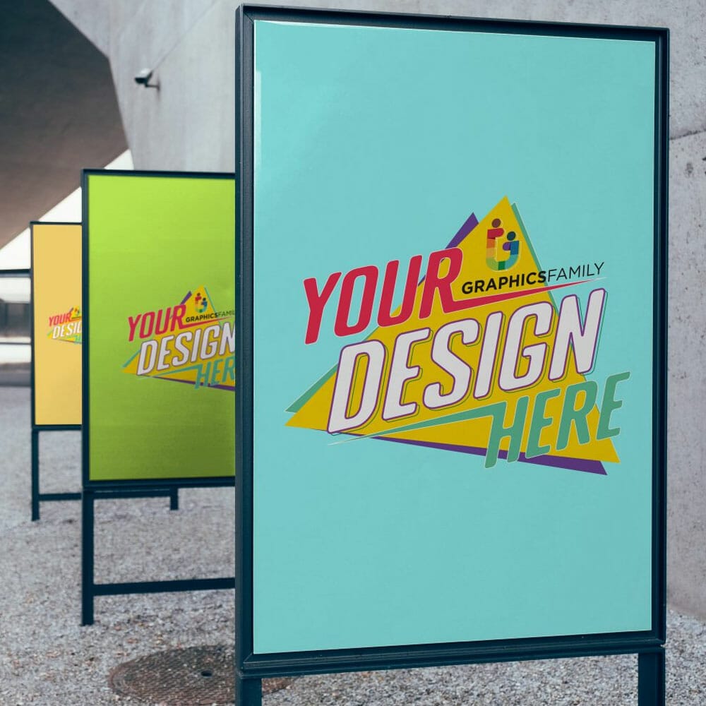 Free Street Poster Design Mockup PSD