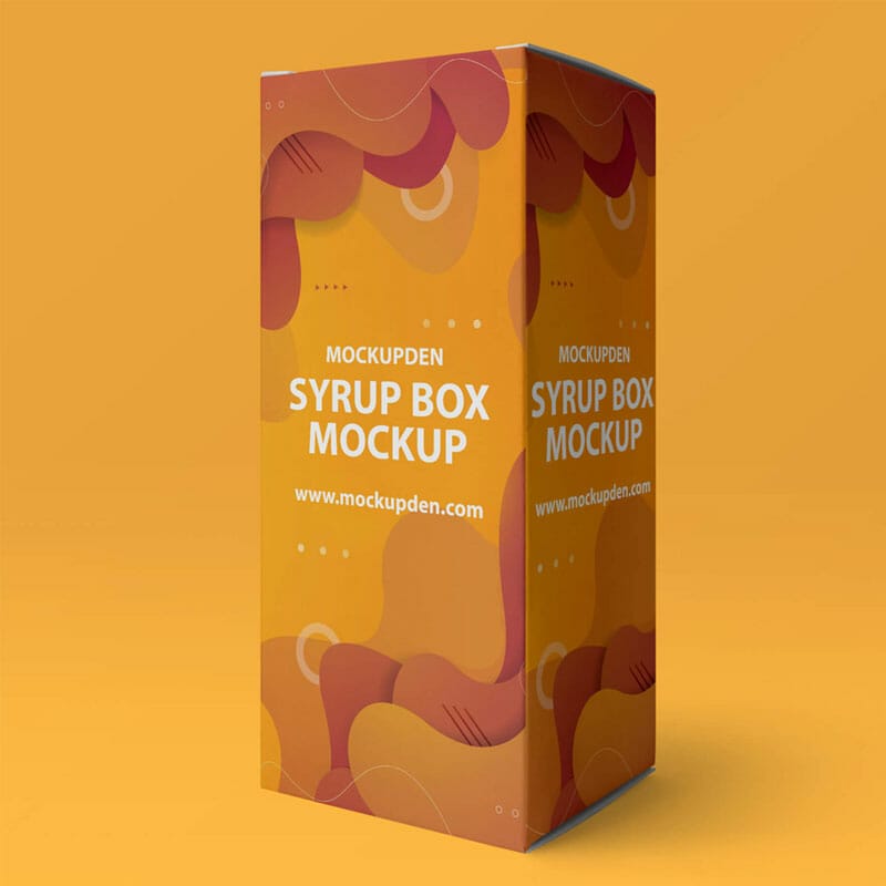 Free Syrup Box Packaging Mockup PSD Template