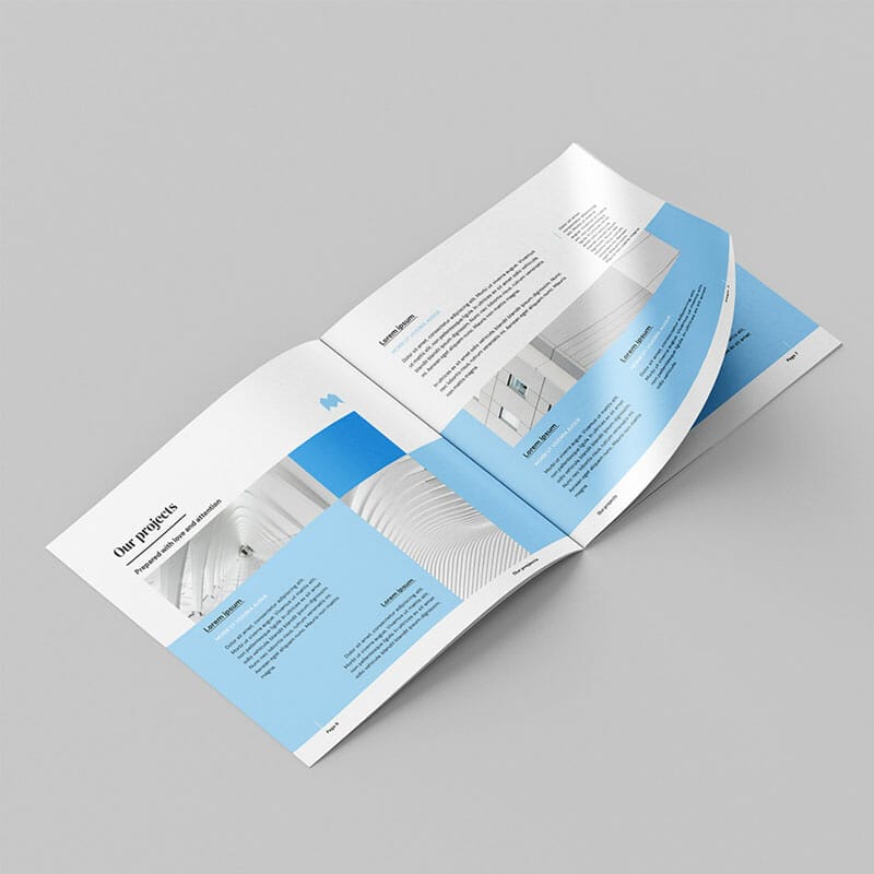 Free Thin Square Brochure Mockup PSD