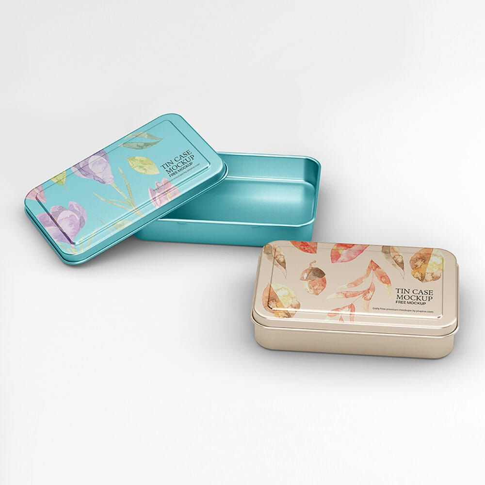 Free Tin Case Mockup PSD