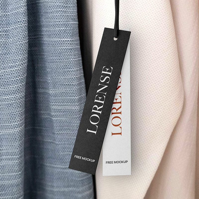 Free Two Hanging Label Tag Mockup PSD