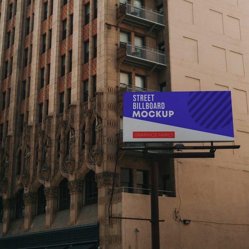 Free Urban Building Billboard Design Mockup PSD
