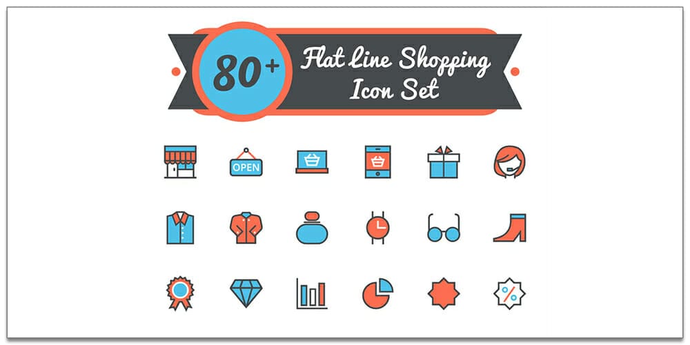 Free Vector Flat Shopping Icons