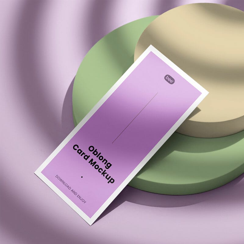 Free Vertical Card With Stand Mockup PSD