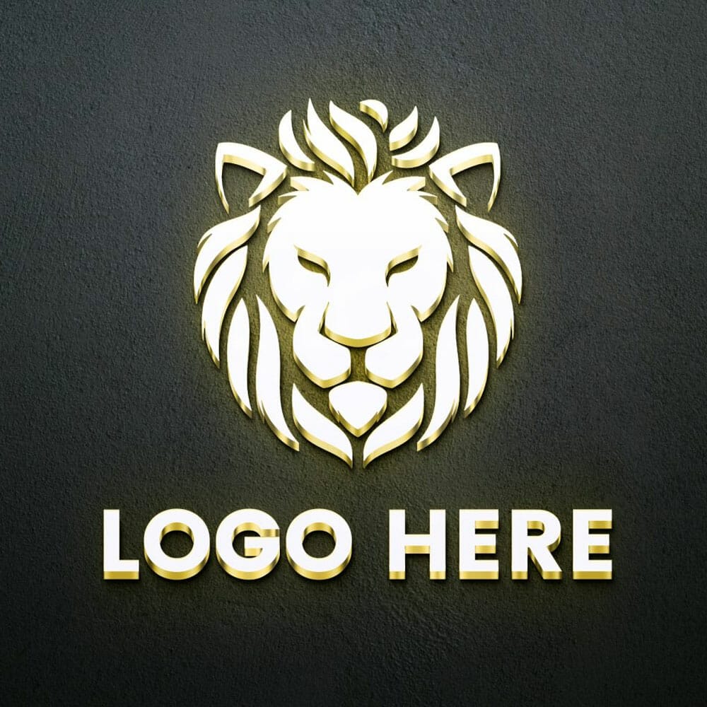 Free Wall Light Effect Logo Mockup PSD