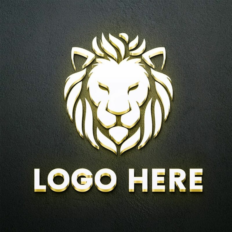 Free Wall Light Effect Logo Mockup PSD