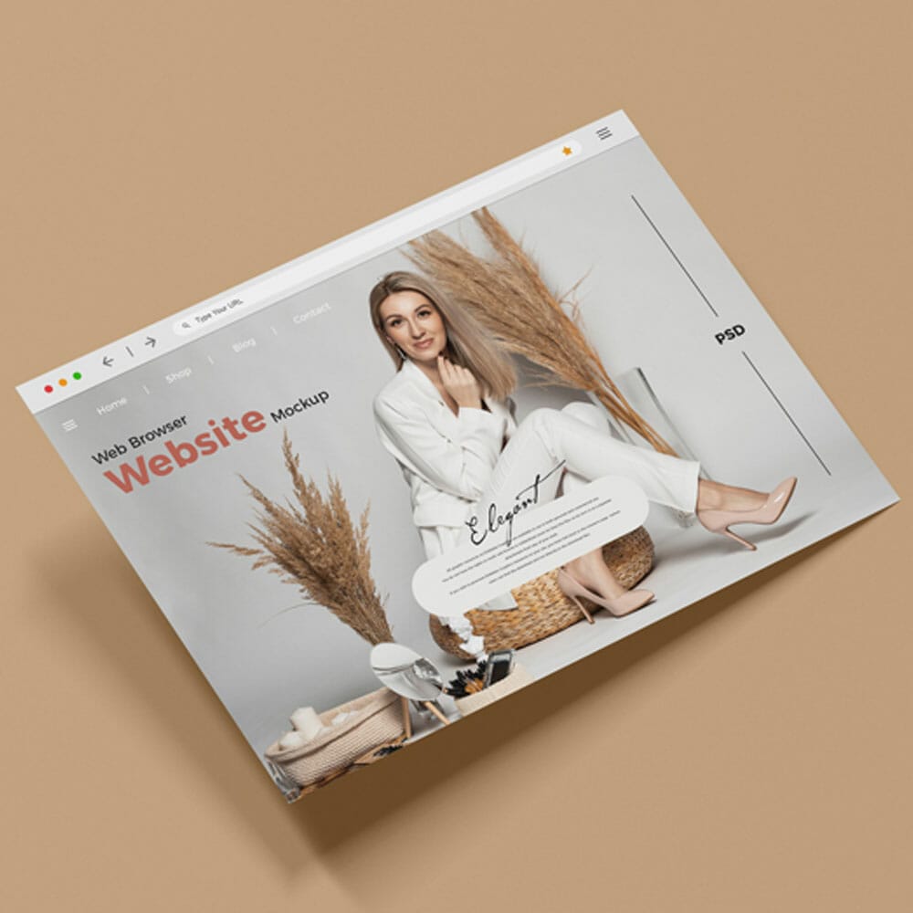Free Web Browser Website Mockup PSD